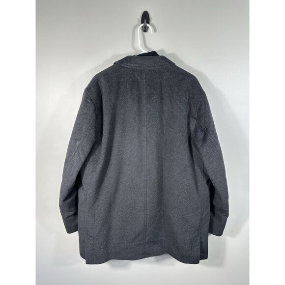 Sanyo Jacket Mens 48R Gray Angora Wool Pea Car Coat‎ Liner Vest - Picture 2 of 16